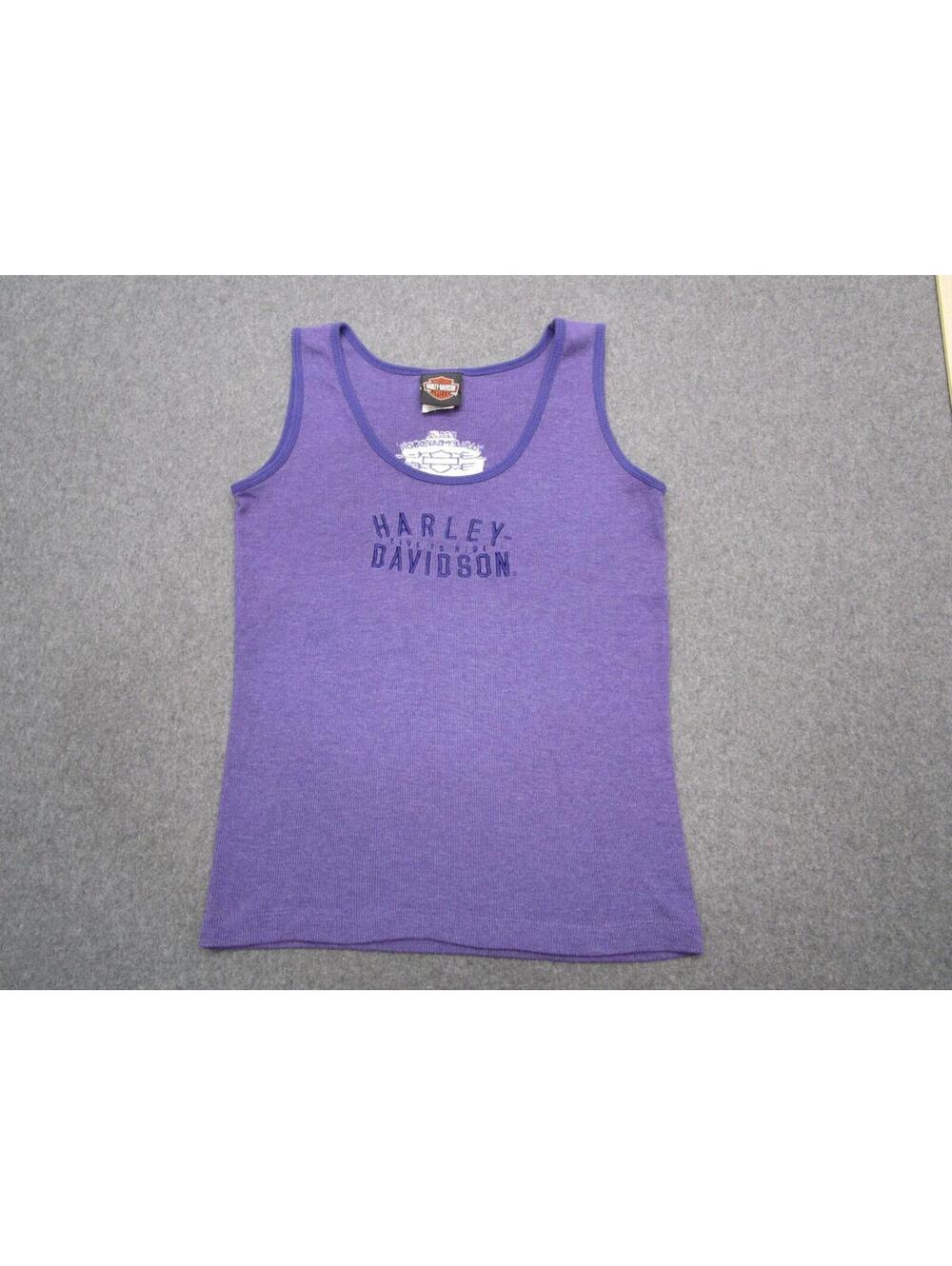 VTG Harley Davidson Tank M Purple Live  to Ride Embroidered